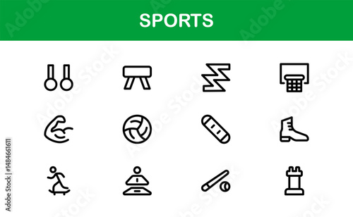 Sports Icons Collection. Minimal Line Art for Athletes and Enthusiasts.