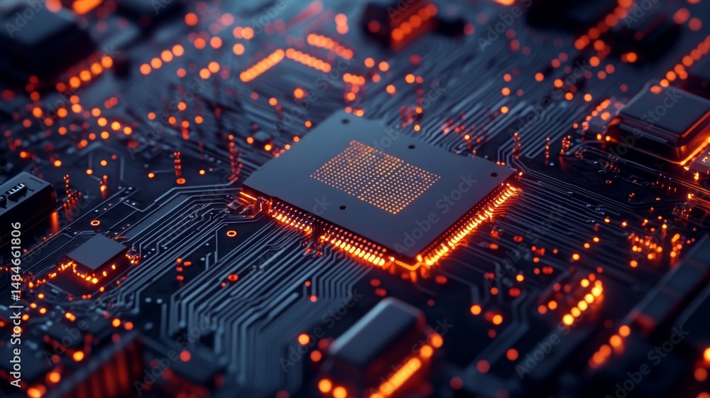 Close-Up View of a MOSFET Transistor on a High-Tech Circuit Board Close-Up View of a MOSFET Transistor on a High-Tech Circuit Board