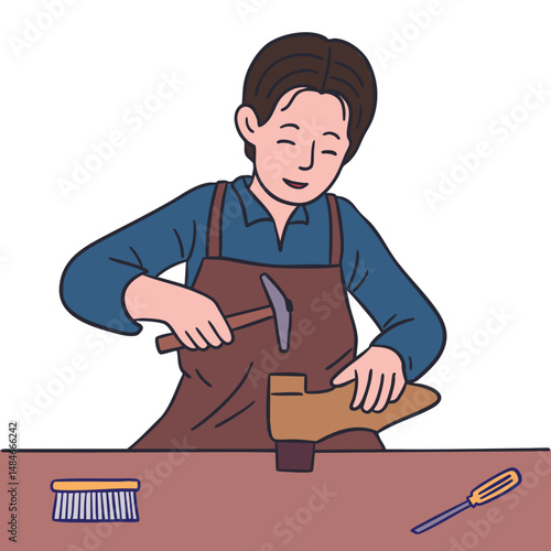 shoes repairer illustration vector