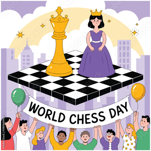 World Chess Day flyer poster image 19.eps