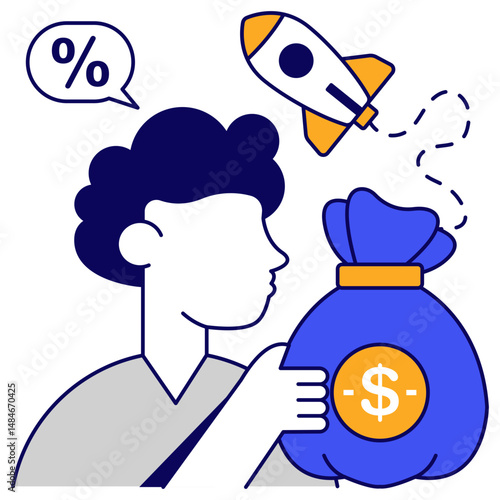 Perfect design icon of financial startup