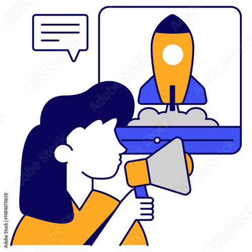 Startup management icon, editable vector