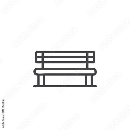 Park Bench Icon for Outdoor Furniture - Perfect for Landscape Design Apps, Urban Planning Websites, Public Space Projects, and Garden Decoration Materials