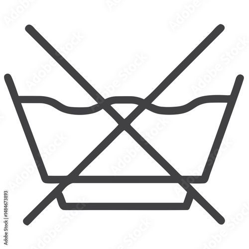 Do Not Wash Laundry Care Symbol Icon for clothing tags, textile manufacturers, laundry apps, care instruction guides, garment labels, and educational materials about fabric maintenance
