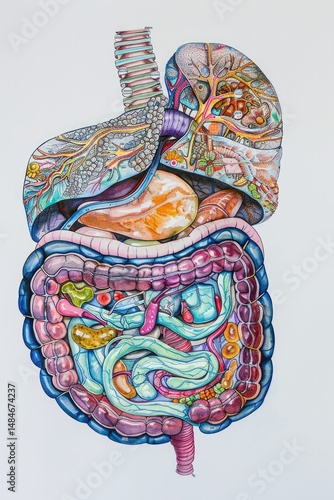 detailed anatomical drawing of human