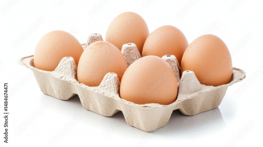 Fresh organic eggs in carton, perfect for cooking and baking, showcasing their natural brown color and smooth texture Fresh organic eggs in carton, perfect for cooking and baking, showcasing their natural brown color and smooth texture