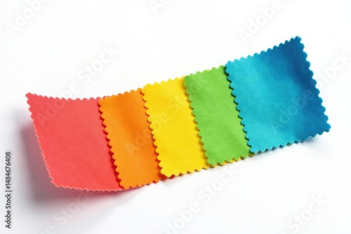 Single, vibrant colored flap isolated on pure white background , asset, fabric, abstract