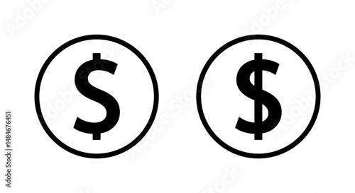 Dollar, USD money icon on circle line. Currency, cash sign symbol