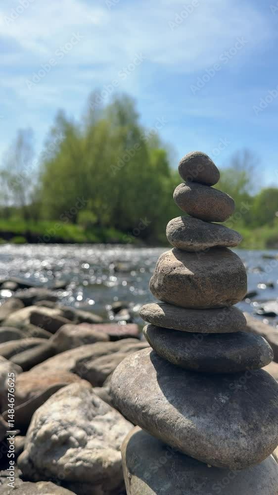 balance stones on the river in the spring zen spa 4k vertical balance stones on the river in the spring zen spa 4k vertical