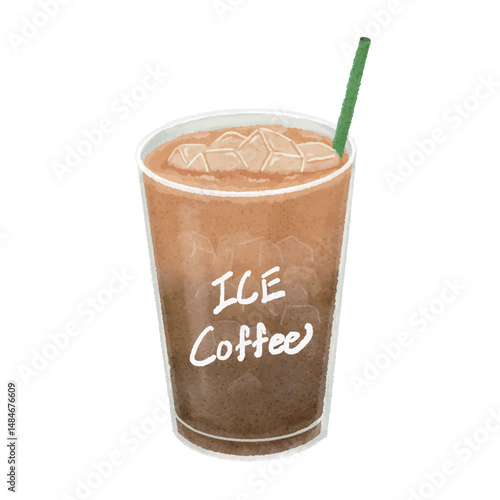 Iced Americano vector illustration