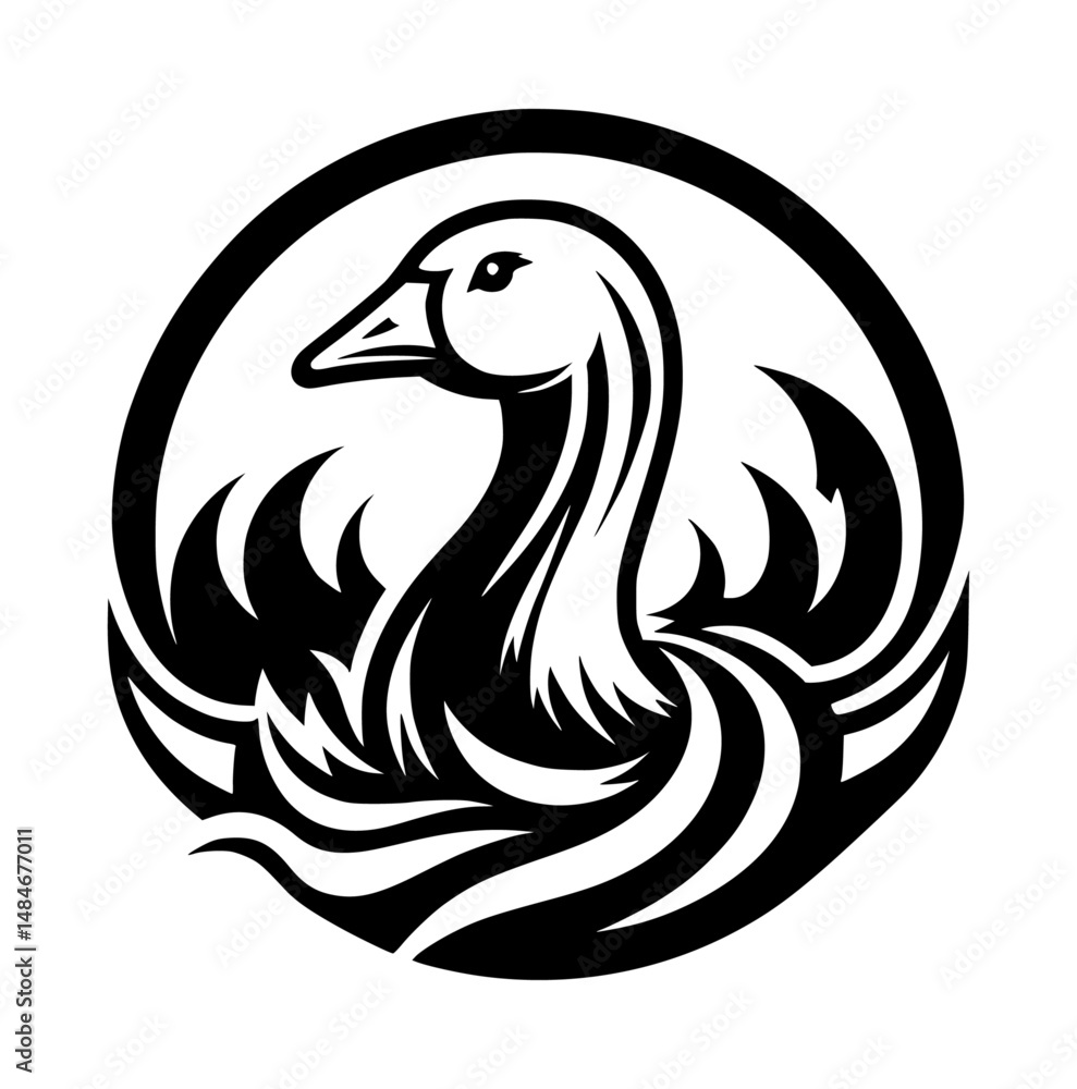 Fototapeta premium Minimalist Furious Goose Vector Icon Logo