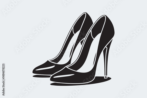 high heels silhouette illustration Vector
