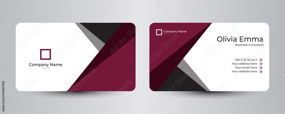 Business card with pink black color design template Business card with pink black color design template