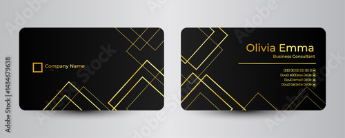 Gold and black business card design template