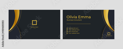 Stylish black and golden business card design