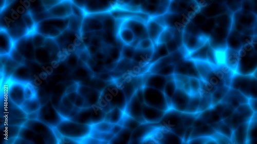 Glowing light blue and royal blue gradient flow on black background 4K