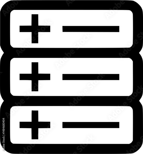 Stacked battery storage display icon