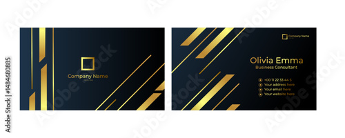 Modern style abstract background with darkgreen and gold for Card template