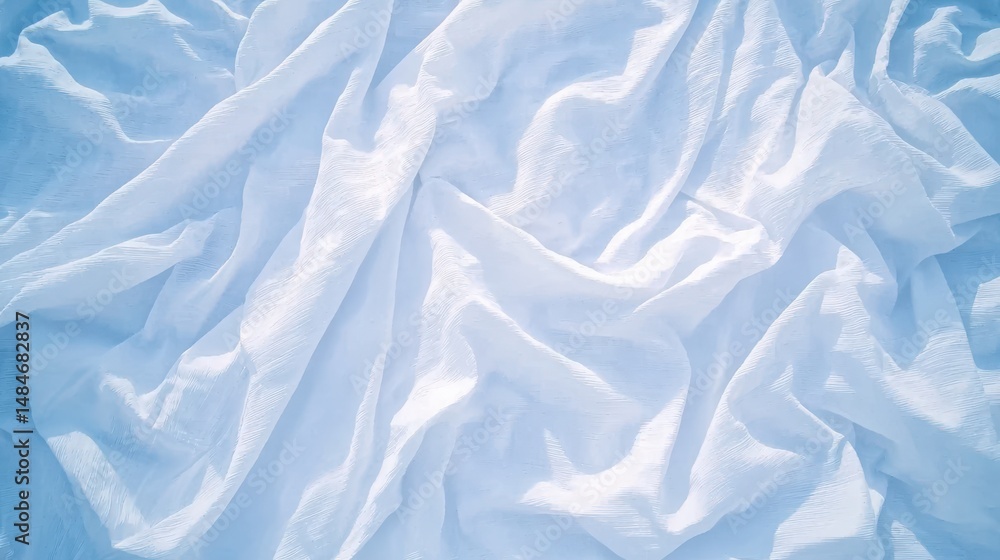 Fototapeta premium Soft White Fabric Texture with Gentle Creases for Background or Textile Design