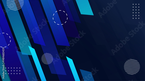 Square abstract blue shape with dark bacground
