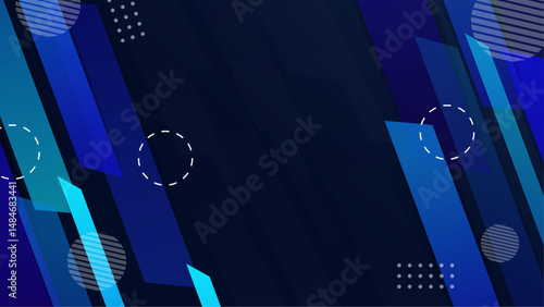 Abstract blue shape with dark bacground