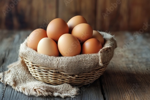 freshly picked eggs in a basket