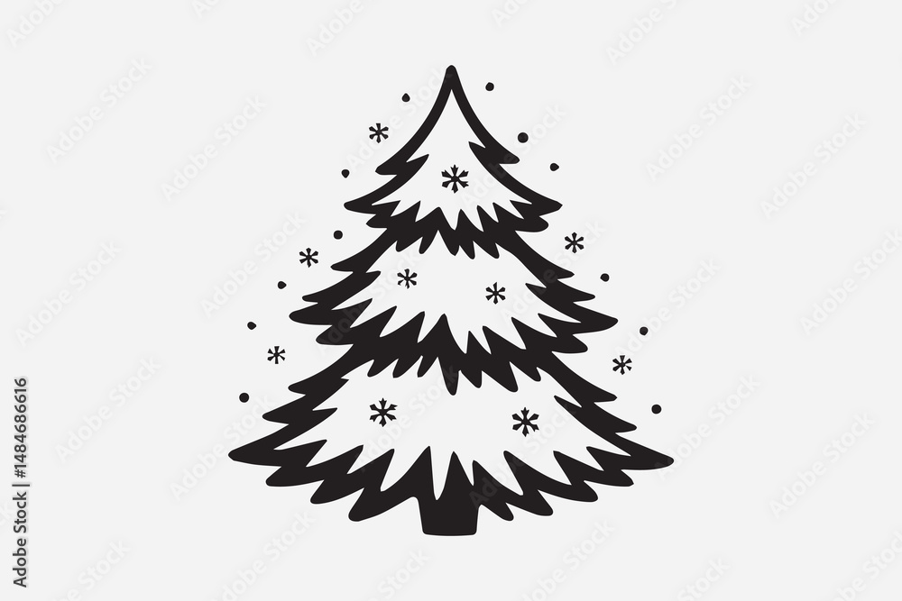 Obraz premium christmas tree silhouette Vector