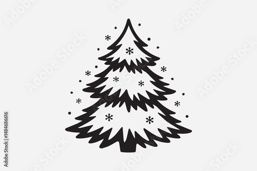 christmas tree silhouette  Vector