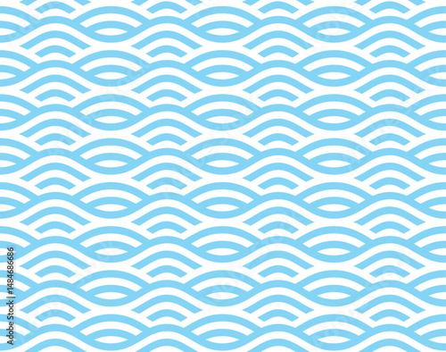 Seamless pattern with blue waves