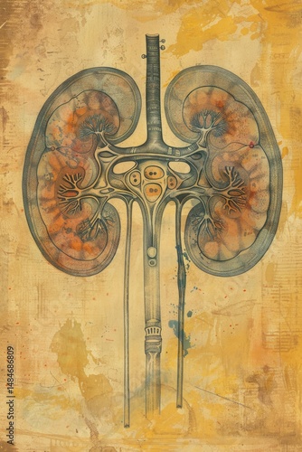 detailed anatomical drawing of human