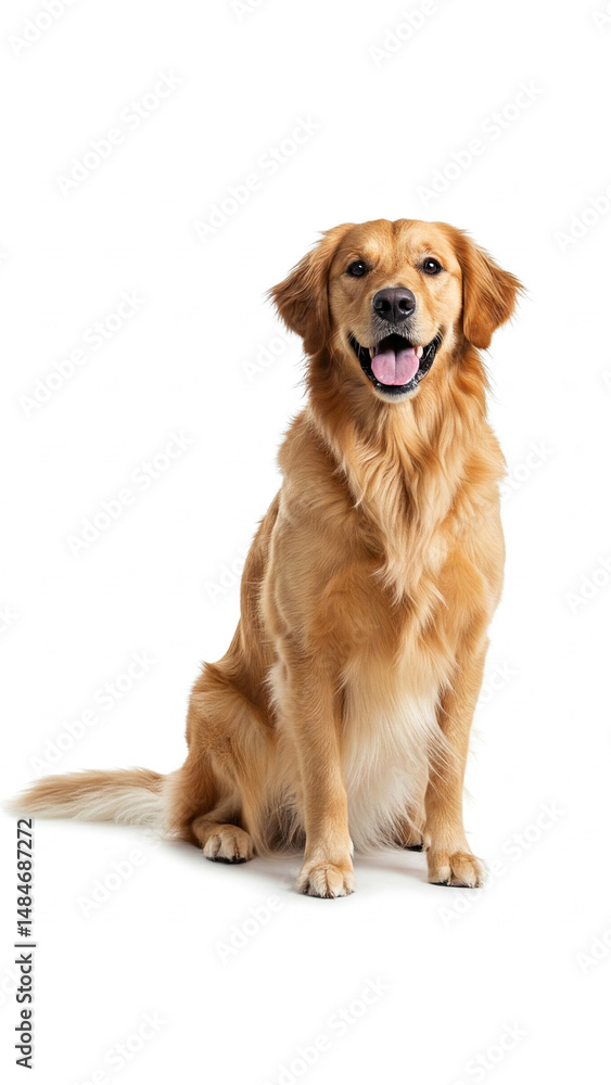 golden retriever dog isolated white backround golden retriever dog isolated white backround