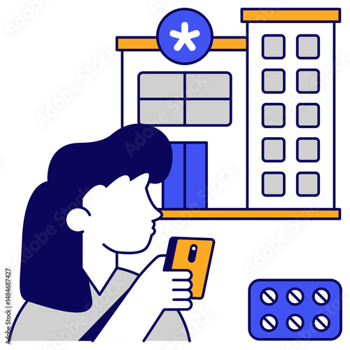 Modern design icon of hospital building