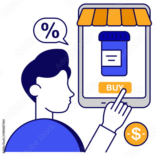 Modern design icon of mobile pharmacy