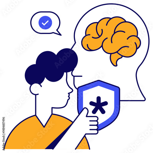 Modern design icon of brain