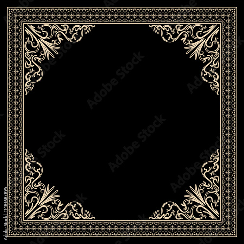 Frame ornamnet pattern scarf design vector
