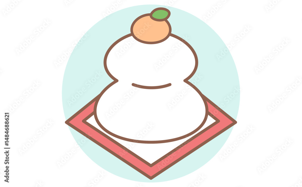 シンプルでかわいい鏡餅のイラスト シンプルでかわいい鏡餅のイラスト