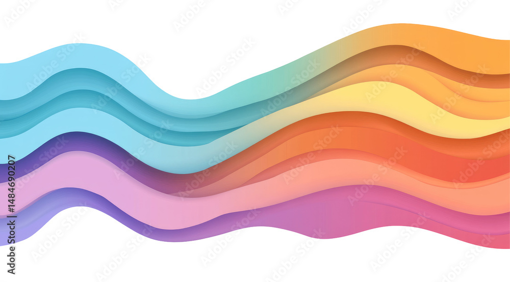 Abstract wavy design with pastel color gradient Abstract wavy design with pastel color gradient