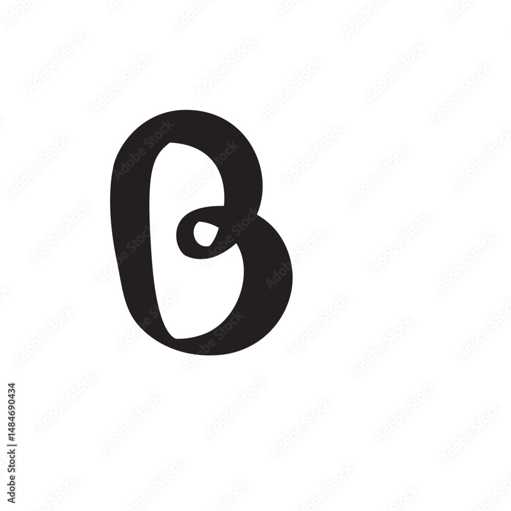 Hand-drawn, stylized letter B Hand-drawn, stylized letter B