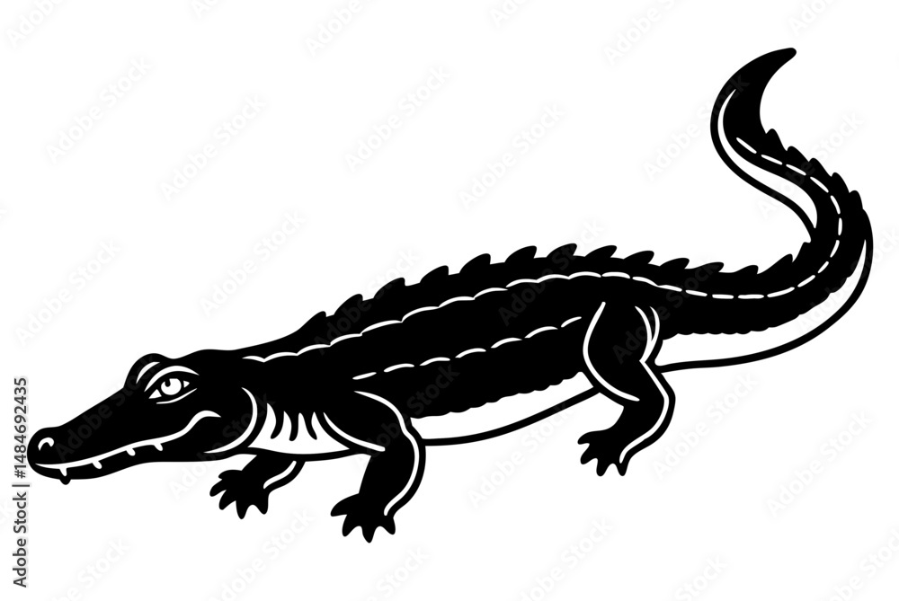 Naklejka premium crocodile silhouette vector
