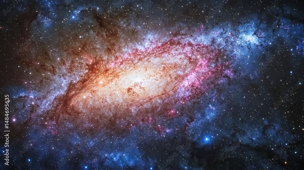 Obraz premium The image showcases the vastness of the universe, bringing the cosmos to life.