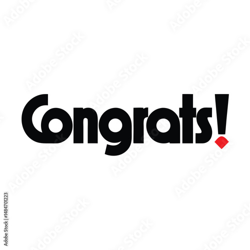 Congrats Word typography Vector Design .