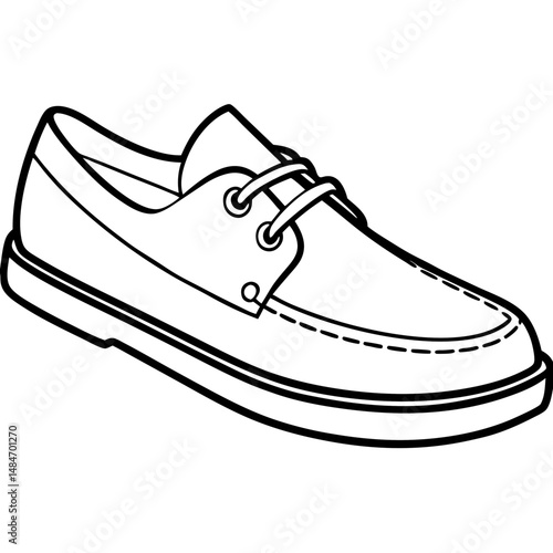 Boat Shoes Silhouette Vector – Black on White