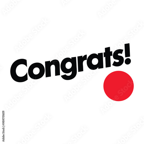 Congrats Word typography Vector Design .
