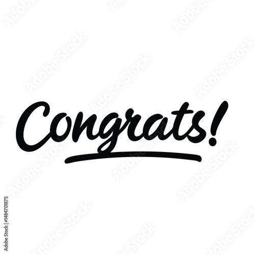 Congrats Word typography Vector Design .