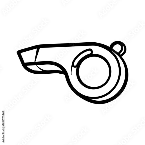 Whistle Icon for Sports Referee and  Alert Signal Vector Illustration  
