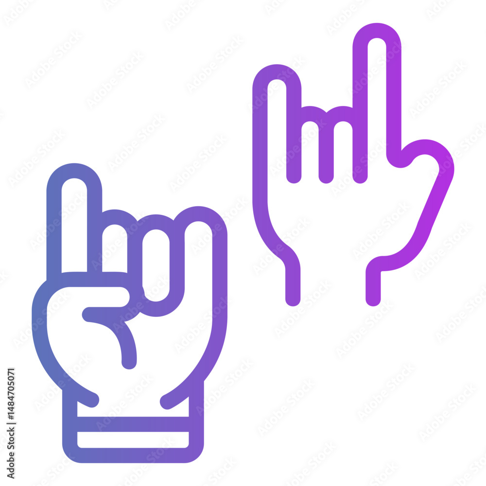 Obraz premium hands and gestures Gradient icon