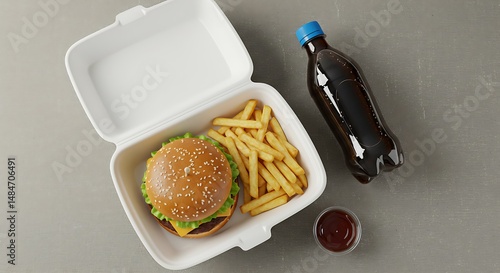 Burger Fries and Soda