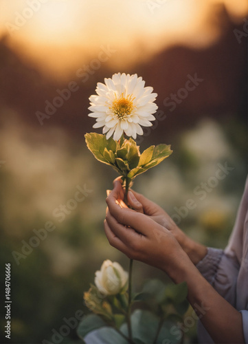 flower in the hand