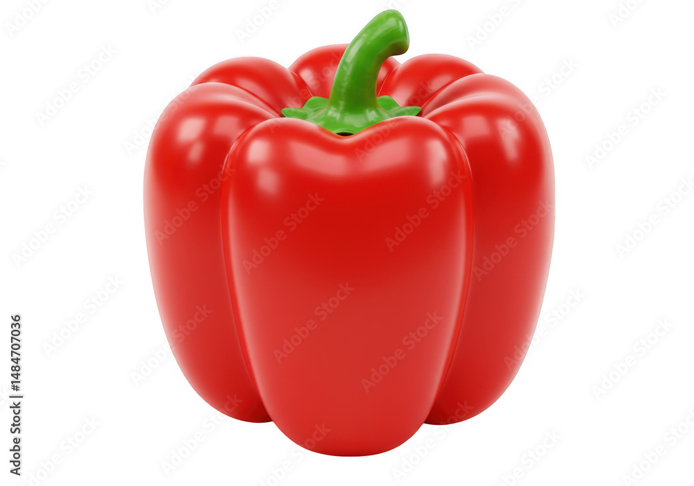 Fresh red bell pepper vegetable ingredient for cooking recipes on transparent background Fresh red bell pepper vegetable ingredient for cooking recipes on transparent background