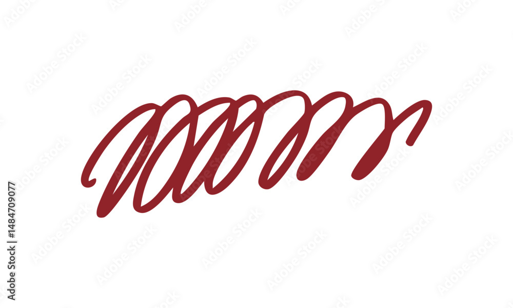 Fototapeta premium red scribble line ornament